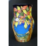 A Modern Moorcroft Limited Edition Vase Decorated with Flowering Trees and Islands by Emma Bossons
