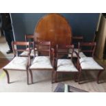 A Oval Inlaid Tilt Top Table On Claw Feet & Six Inlaid Chairs