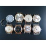 A Selection of Gent's Gold Plated Wristwatches including Liga, modaine, Oris, Limit, etc. All A/F