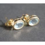 A Pair of 9ct Gold and Topaz Earrings, 1.5g