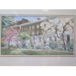 Caroline Leeds, British 1931 - 2005, Paulton Square, Chelsea, Signed, Watercolour, 55 x 30cm, F&G,