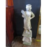 A Reconstituted Stone Garden Statue Of A Harvest Girl 115cm height