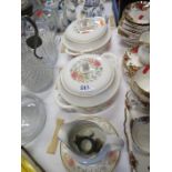 A Pair of Royal Doulton Claudia Covered Tureens and sauce jug with saucer, Wade whimsies etc.