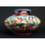 A Modern Moorcroft Floral Decorated Squat Vase 2000, 12cm