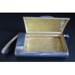 A George V Silver Combination Cigarette Case Vesta with pencil, London 1913, Frederick Thomas