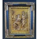 A high relief Gilt Picture depicting a Classical Scene, 44 x 34cm, Framed