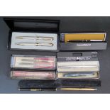 A Selection of Pens including boxed Parker 17 Lady in green, Paper Mate chrome fountain pen etc.