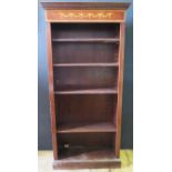 A Mahogany and Inlaid Open Bookcase