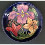 A Modern Moorcroft Collector's Club Floral Decorated Pin Dish 2003, 12cm