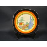 A Clarice Cliff Bizarre 9" Fine Orange Roof Cottage Plate, 1932/33