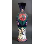 A Modern Moorcroft Tribute to Rene MacIntosh Vase 1995, 31cm, boxed
