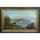 Jenkins 1872, Fort Charles _ Salcombe, oil on board, 45x27cm, framed