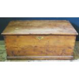 A Victorian Elm Chest lined with THE TIMES, TUESDAY, AUGUST 6, 1867 newspaper, 85(w)x38(h)x46(d)cm