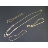 9ct Gold Necklace and three bracelets, 6g
