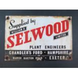 A Selwood Enamel Advertising Sign (Marsh Barton Road, Exeter), 15x10cm