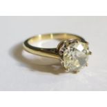 An 18ct Yellow Gold Old Cut Diamond Solitaire Ring, size M.5, 5.2g (EDW2ct)