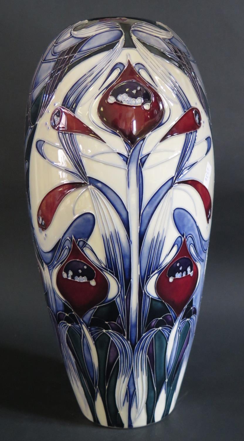 A Modern Moorcroft Limited Edition Stylised Foliate Decorated Vase by Emma Bossons 2001, 173/200, - Image 2 of 3