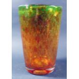 A Monart Glass Orange and Green Vase, 20.5cm
