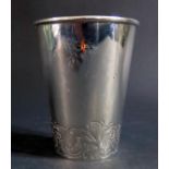 A Swedish Sterling Silver Beaker with chased foliate border to the base, Lisa Håkansson, 147g,