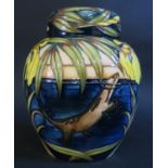 A Modern Moorcroft Limited Edition Otter Decorated Ginger Jar by Sian Leeper 2004, 48/150, 18cm,