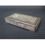 A Persian White Metal Hinged Box, 142x83mm, 280g