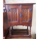 A Puginesque Carved Oak Bedside Cupboard