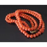 A Small Coral Necklace, 10.6g, 47cm