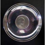 An Elizabeth II Silver Pin Dish set with Churchill Commemorative Crown, London 1968, Roberts &