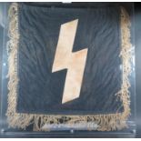 A Nazi German Hitler Youth Trumpet Banner, c. 45x44cm without tassels and presented between two