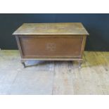An Oak Blanket Box and nest of three tables