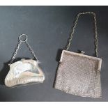 A Silver Plated Mesh Evening Bag and one other