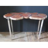 A Tree Trunk and Stainless Steel Console Table, c. 1.2m wide (new, boxed and flatpacked: image for