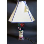 A Modern Moorcroft Tribute to Rene MacIntosh Lamp with shade, designed by Rachel Bishop, 67cm