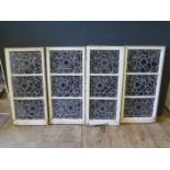 A Set of Four Leaded and Glazed Stained Glass Windows, 109x52cm
