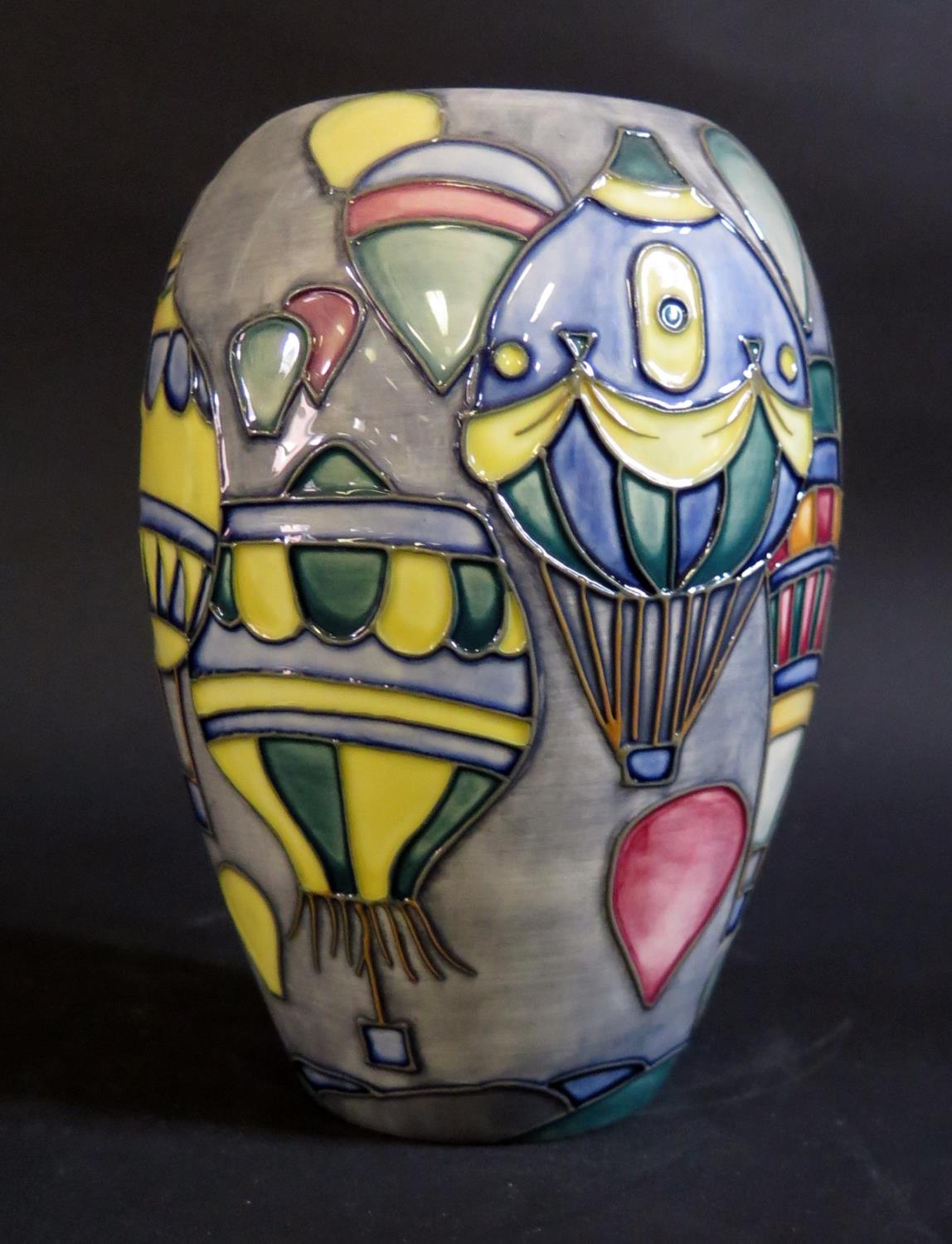 A Modern Moorcroft Hot Air Balloon Vase 1998, 18cm, boxed - Image 2 of 3