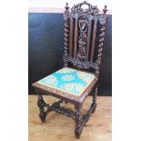 A Victorian Oak Carolean Chair