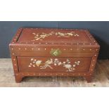 Camphor Wood Chest With Decorative Chinese Style Inlay