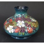A Modern Moorcroft Squat Vase with floral decoration 1996, no. 1237, 10.5cm, boxed