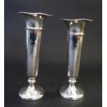 A Pair of George V Loaded Silver Candlesticks, Birmingham 1914, maker rubbed, 14cm