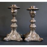 A Pair of Peruvian Loaded Silver Candlesticks stamped 'Industria Peruana Plata Esterlina 925