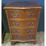 A Small Mahogany Serpentine Fronted Chest of Four Drawers
