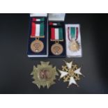 Three Kuwaiti Medals and two French medallions