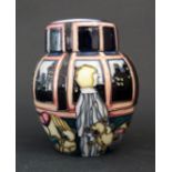 A Modern Moorcroft Trial Ginger Jar Decorated with a Child in Playroom Looking Out Over a Night