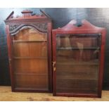 Two Small Glazed Wall Hanging Display Cases