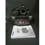 A Pentax K-7 Digital SLR Camera 14.6MP (Body Only) working