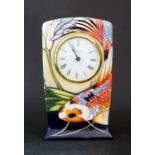 A Modern Moorcroft Carp Decorated Clock 2002, 16cm, cost £378