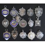 A Collection of Silver and Enamel Medallions, 136g