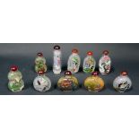 A Collection of Modern Chinese Reverse Painted Snuff Bottles