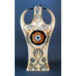 A Modern Moorcroft Cobridge Trial Floral Decorated Two Handled Vase 11.2.02, 31.5cm, cost £495