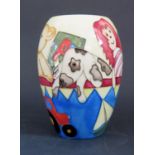 A Modern Moorcroft Limited Edition Vase decorated with children's toys by Sian Leeper 2003, 303/350,